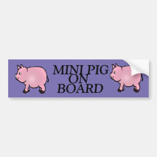 MINI PIG AAN BOORD, Roze mini-Varkenspijn Bumperst Bumpersticker