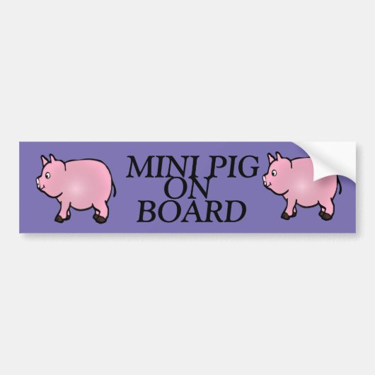 MINI PIG AAN BOORD, Roze mini-Varkenspijn Bumperst Bumpersticker (Voorkant)