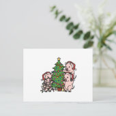Mini Pig Christmas Tree Briefkaart (Staand voorkant)