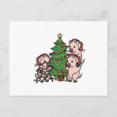 Mini Pig Christmas Tree Briefkaart (Voorkant)