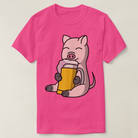 Mini Pig Drinking Beer Pet  T-shirt (Design voorkant)