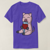 Mini Pig Drinking Wine Pet Premium  T-shirt (Design voorkant)