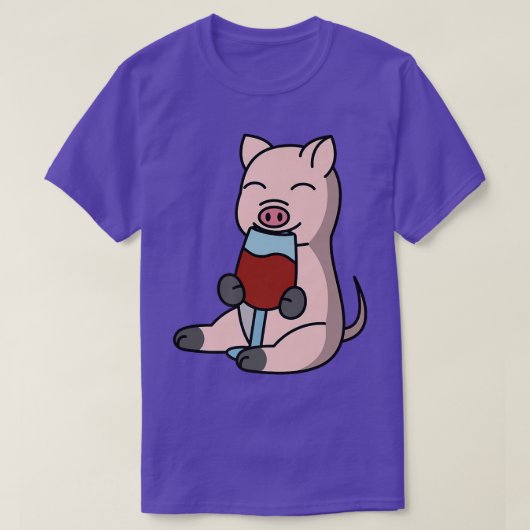 Mini Pig Drinking Wine Pet Premium  T-shirt (Design voorkant)