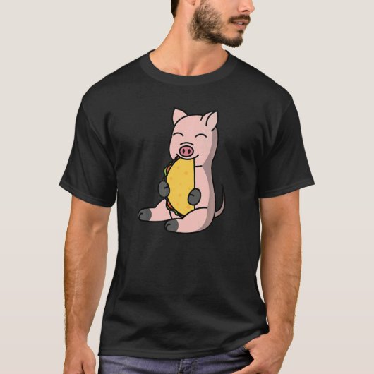 Mini Pig eet een Taco Pet T-shirt (Voorkant)