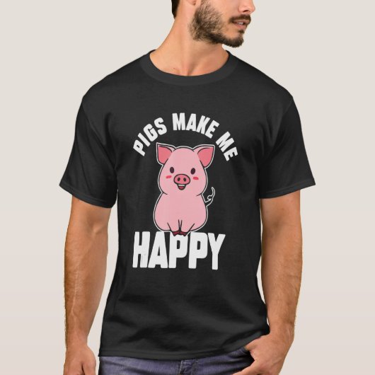 Mini Pigs Make Happy Miniature Pig Owner T-shirt (Voorkant)