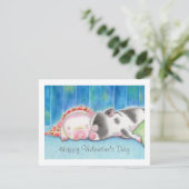 Mini Pigs Piglets Valentine's Day Flat Card (Staand voorkant)