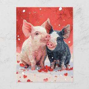 Mini Pigs Valentijnsdag Briefkaart