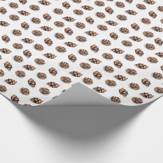 Mini Pine Cones op wit Cadeaupapier (Hoek)