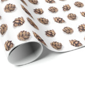Mini Pine Cones op wit Cadeaupapier (Rol Hoek)
