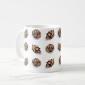 Mini Pine Cones op wit Koffiemok (Voorkant links)