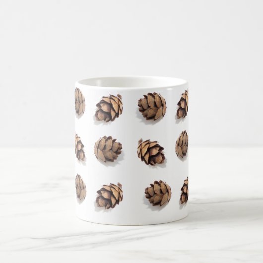 Mini Pine Cones op wit Koffiemok (Center)
