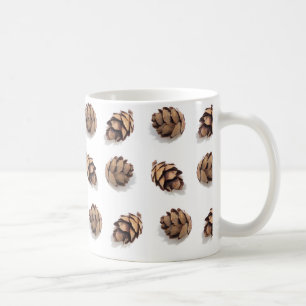 Mini Pine Cones op wit Koffiemok