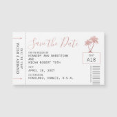 Mini Pink Plane Ticket Beach bruiloft Magnet (Voorkant)
