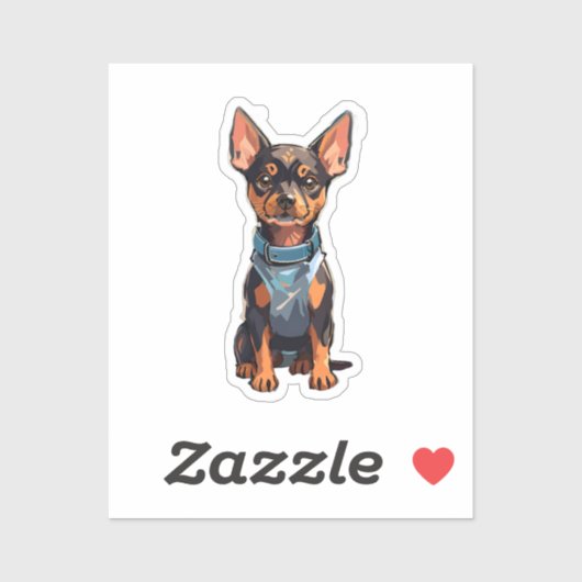 Mini Pinscher Dinámico: Un Torbellino de Energía Sticker (Vel)