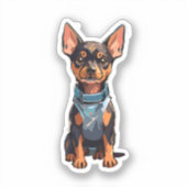 Mini Pinscher Dinámico: Un Torbellino de Energía Sticker (Voorkant)