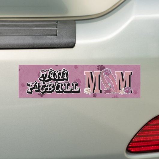 Mini Pitbull MOM Bumpersticker (Op auto)