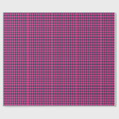 Mini Pixel Buffalo Check Plaid Roze Marineblauw Cadeaupapier (Vlak)