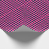 Mini Pixel Buffalo Check Plaid Roze Marineblauw Cadeaupapier (Hoek)