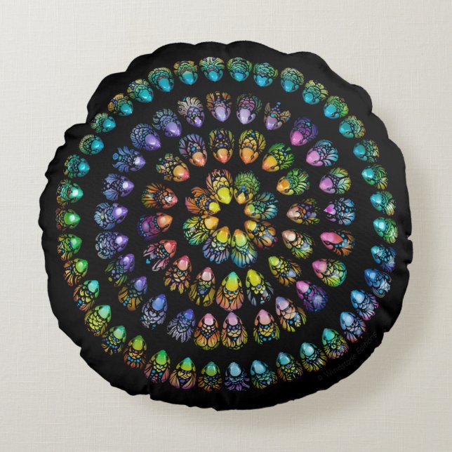 Mini Poad™ mandala pillow Rond Kussen (Voorkant)