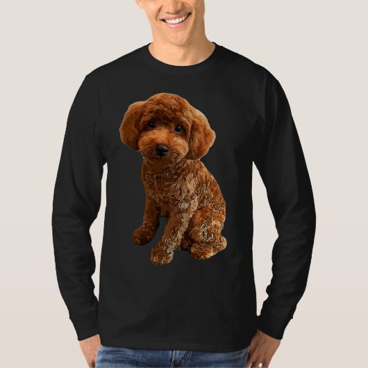 Mini poedel gouden doedel t-shirt (Voorkant)