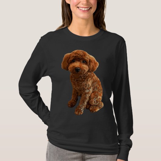 Mini poedel gouden doedel t-shirt (Voorkant)