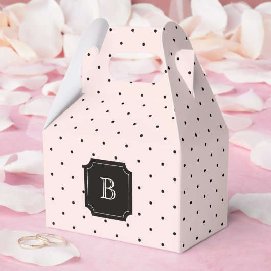 Mini Polka Dots Chique Roze Monogram Bruiloft Bedankdoosjes (Huwelijk)