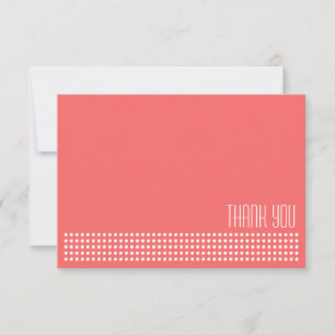 Mini Polka Dots Dank je wel (Coral / White) Notitiekaartje