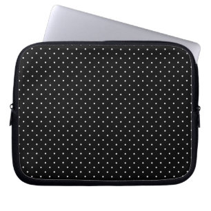 Mini Polka Dots in zwart-wit Aanpassen Laptop Sleeve