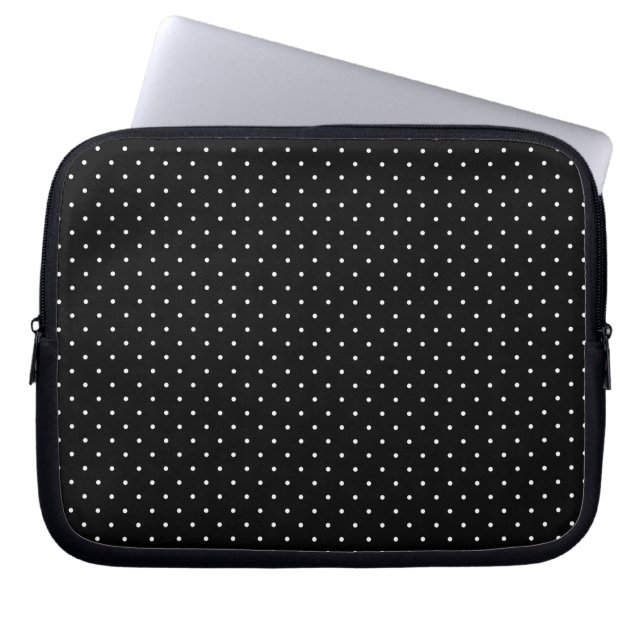 Mini Polka Dots in zwart-wit Aanpassen Laptop Sleeve (Voorkant)