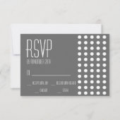Mini Polka Dots RSVP-kaarten (donkergrijs) RSVP Kaartje (Voorkant)