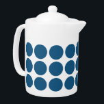 Mini Polka Dots Teapot Theepot<br><div class="desc">Cute en trendy Mini Polka Dots Teapot. Dit ontwerp heeft kleine cirkelpoka stippen in blauw en wit. De tekst kan aan dit ontwerp worden toegevoegd om het een persoonlijke aanraking te geven.</div>