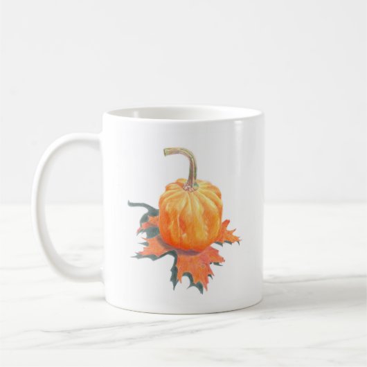 Mini pompoen op eikenblad koffiemok (Links)