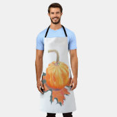 Mini pompoen op herfstblad schort (Gedragen)