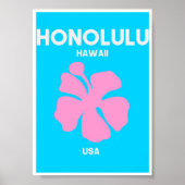 Mini Poster - Honolulu Hawaii (Voorkant)