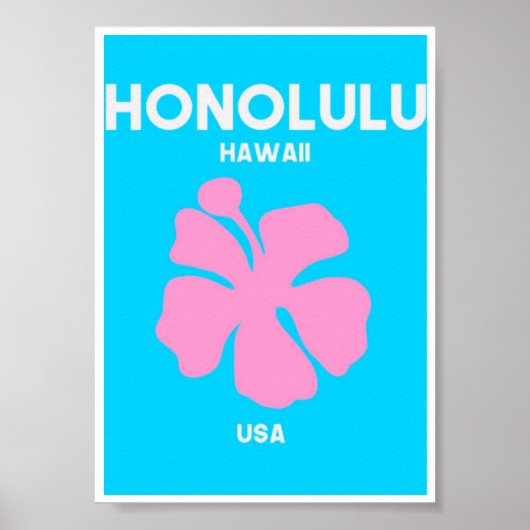 Mini Poster - Honolulu Hawaii (Voorkant)