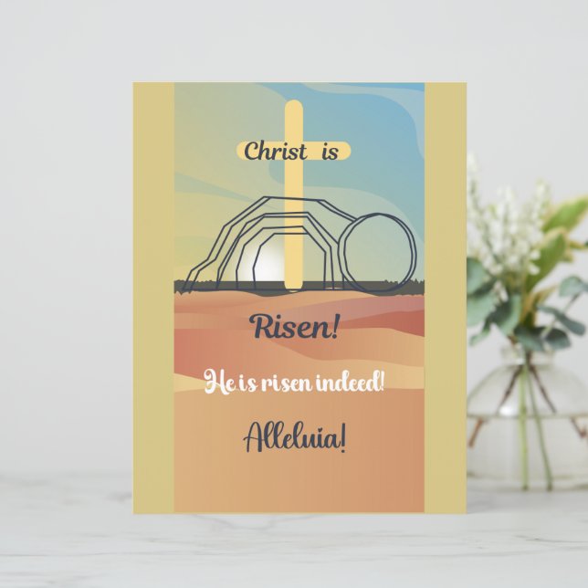 Mini Poster met bijbelvers en woestijnachtergrond (Staand voorkant)