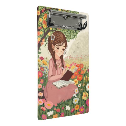 Mini Prancheta Menina escrevendo em um campo Mini Klembord (Schuin)