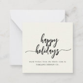 Mini Prettige feestdagen Modern Script Business Lo Notitiekaartje (Voorkant)