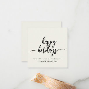 Mini Prettige feestdagen Modern Script Business Lo Notitiekaartje