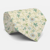 Mini Print Blauwe Bloemen Stropdas (Opgerold)
