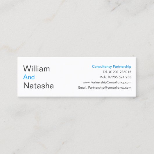 Mini Profile Card - Consultancy partnership Mini Visitekaartje (Voorkant)