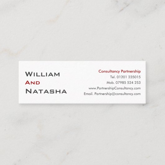 Mini Profile Card - Consultancy partnership Visitekaartje (Voorkant)