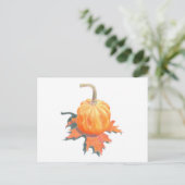 Mini Pumpkin op Oak Leaf Briefkaart (Staand voorkant)