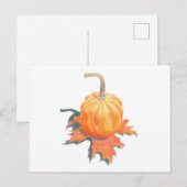 Mini Pumpkin op Oak Leaf Briefkaart (Voorkant / Achterkant)