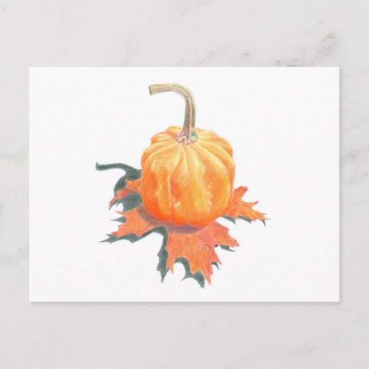 Mini Pumpkin op Oak Leaf Briefkaart (Voorkant)