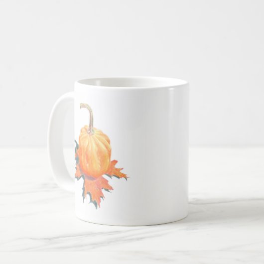 Mini Pumpkin op Oak Leaf Koffiemok (Voorkant links)