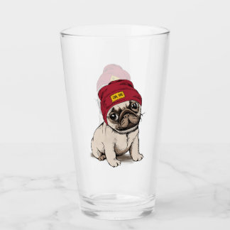 Mini Puppy Hipster Pug Glas