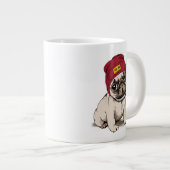 Mini Puppy Hipster Pug Grote Koffiekop (Voorkant rechts)