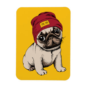 Mini Puppy Hipster Pug Magneet