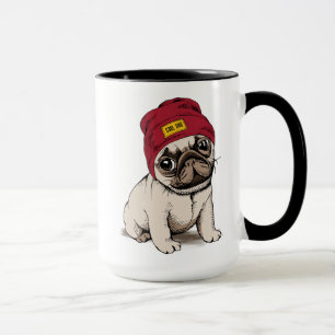 Mini Puppy Hipster Pug Mok